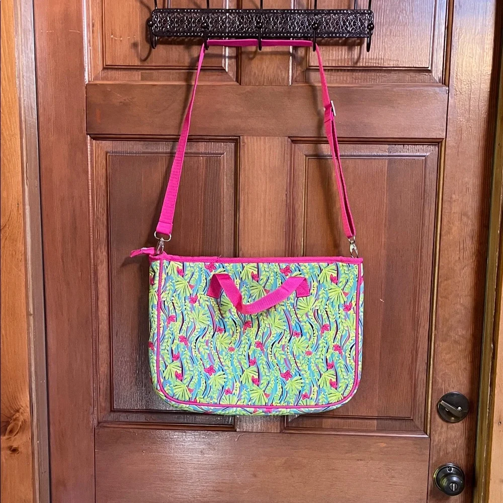 Lilly Pulitzer Pink and Green Laptop Bag